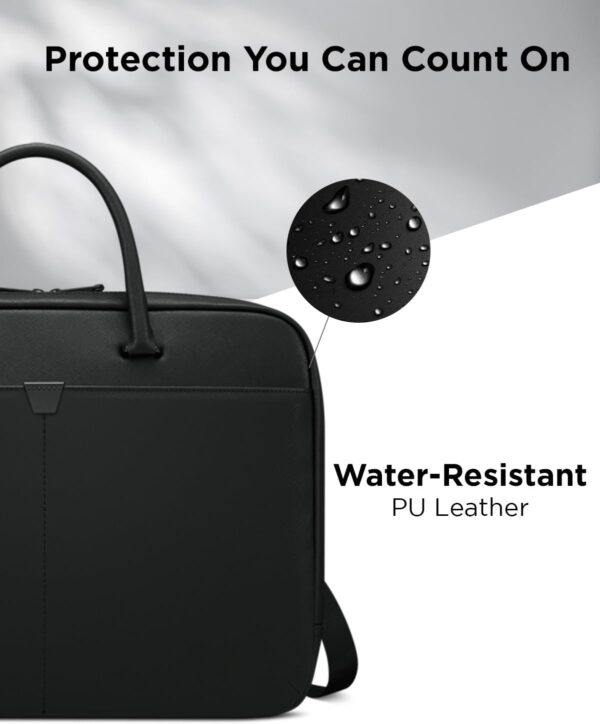Water-Resistant Leather Laptop Bag - Image 3