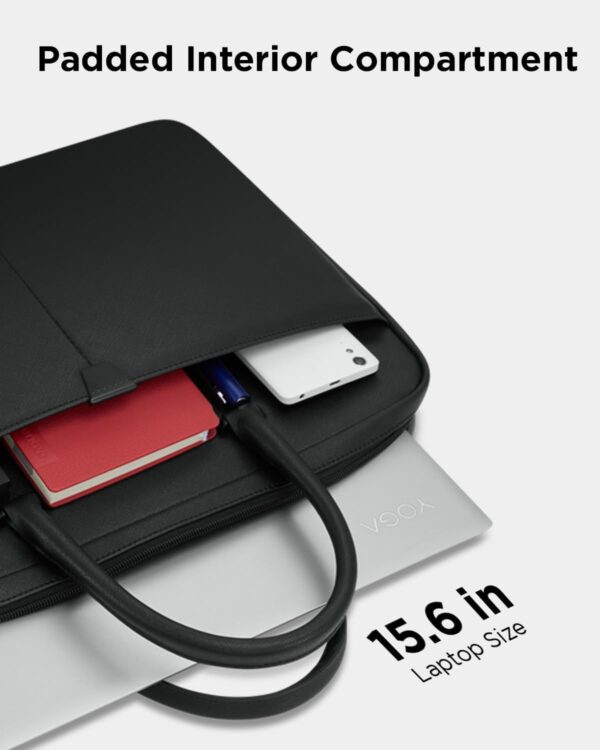 Water-Resistant Leather Laptop Bag - Image 2