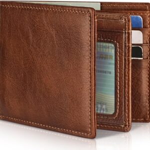 RFID Blocking Leather Bifold Wallet