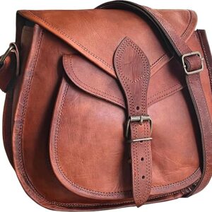 Vintage Leather Crossbody Satchel Bag
