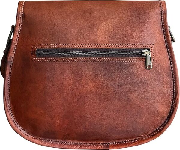 Vintage Leather Crossbody Satchel Bag - Image 2